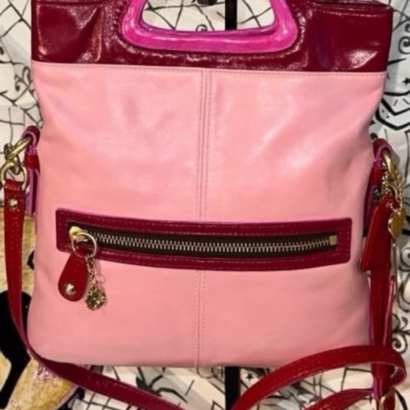 Vintage Coach Pink and Red leather Bonnie Cashin Crossbody Bag